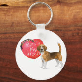 Porte-clés Saint-Valentin Beagle (Recto)
