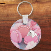 Porte-clés Saint-Valentin : Chien de taureau, Macarons et Fle (Verso)