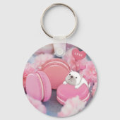 Porte-clés Saint-Valentin : Chien de taureau, Macarons et Fle (Verso)