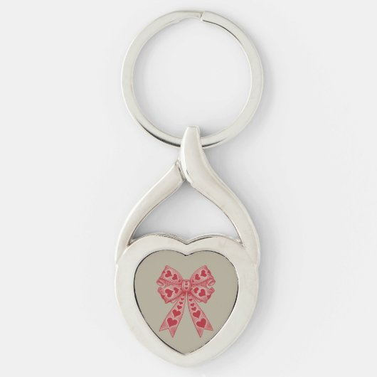 Porte-clés Saint Valentin Coeur Coquette arc Retro Valentine (Devant)
