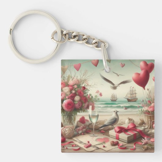 Porte-clés Saint-Valentin côtière/nautique (Devant)