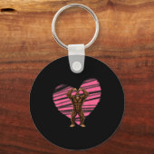 Porte-clés Saint-Valentin drôle Bigfoot Célibataires Dans Cœu (Recto)