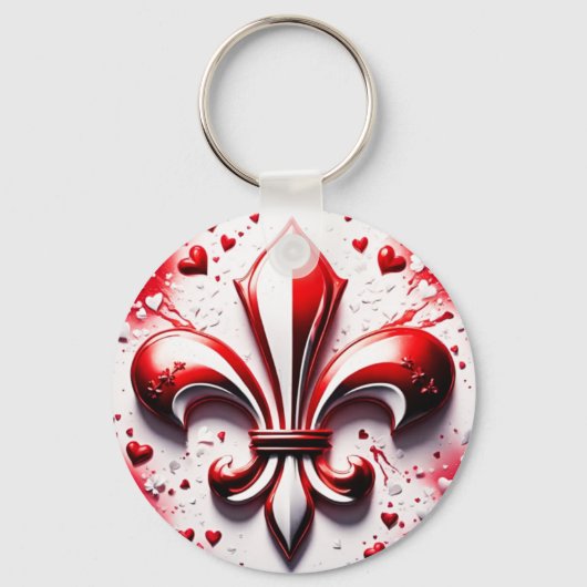 Porte-clés Saint Valentin Fleur De Lis (Recto)