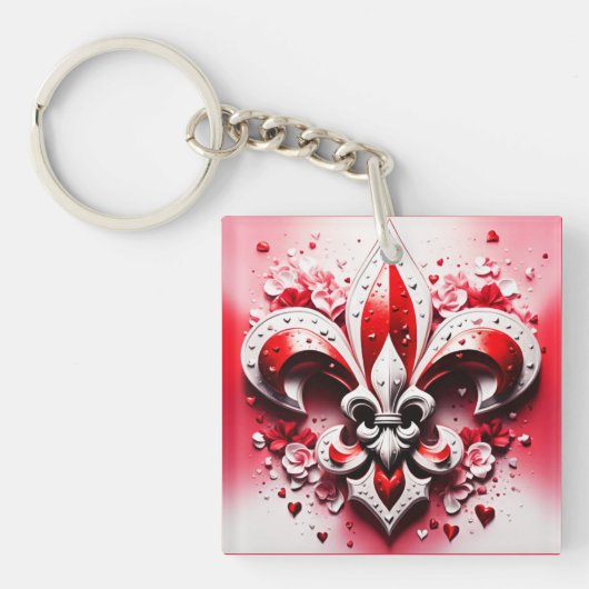 Porte-clés Saint Valentin Fleur De Lis (Devant)