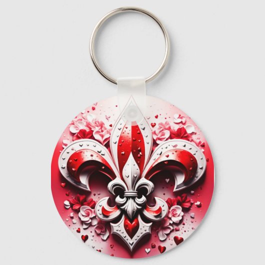 Porte-clés Saint Valentin Fleur De Lis (Recto)