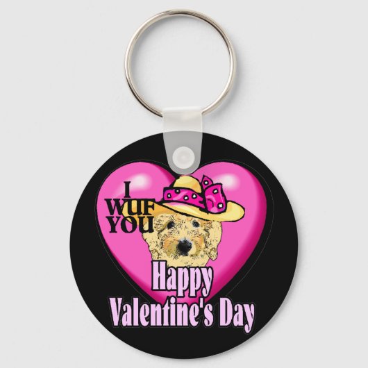 Porte-clés Saint Valentin Goldendoodle (Recto)