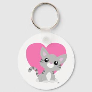 Porte-clés Saint Valentin Grey Kitty Porte - clé