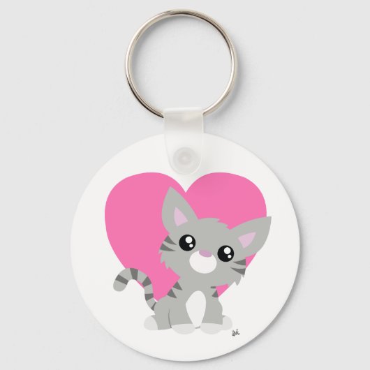 Porte-clés Saint Valentin Grey Kitty Porte - clé (Recto)