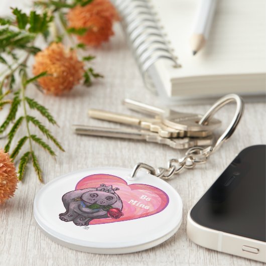 Porte-clés Saint-Valentin Hippopotame (Devant Droit)