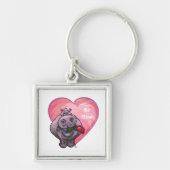 Porte-clés Saint-Valentin Hippopotame (Devant)