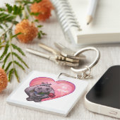 Porte-clés Saint-Valentin Hippopotame (Devant Droit)