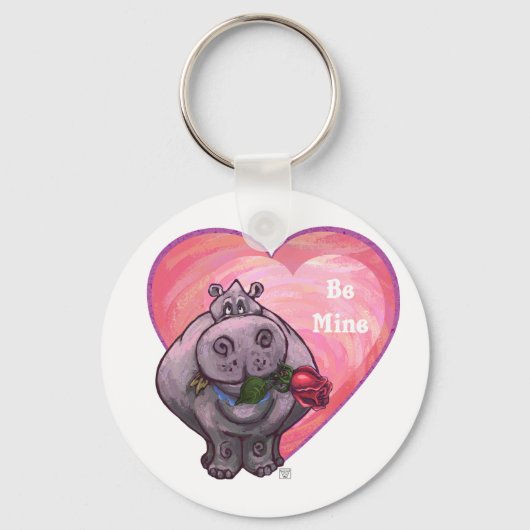 Porte-clés Saint-Valentin Hippopotame (Recto)