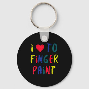 Porte-clés Saint-Valentin Je Suis Amoureux De Peinture Au Doi