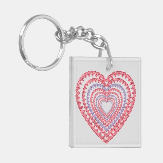 Porte-clés Saint-Valentin Mandala Message de Déplacement Coeu (Devant gauche)