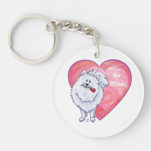 Porte-clés Saint Valentin Poméranie Blanche
