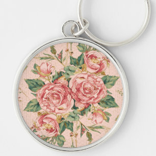 Porte-clés Saint-Valentin romantique avec de belles roses, ro