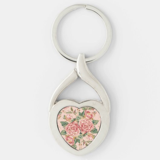 Porte-clés Saint-Valentin romantique avec de belles roses, ro (Devant)