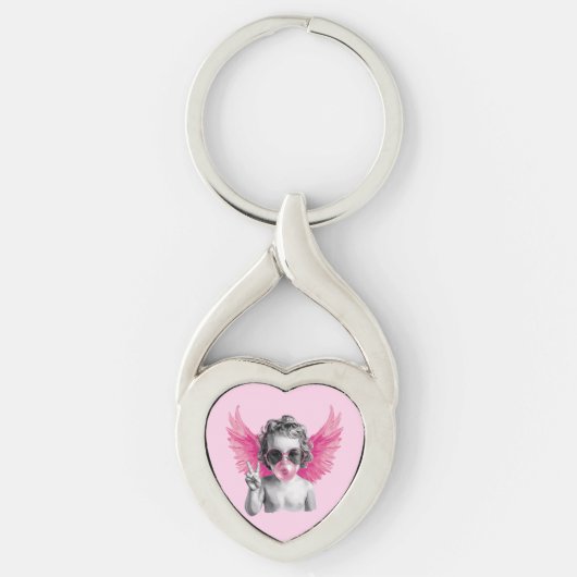 Porte-clés Saint Valentin souffler la bulle Cupid Valentines  (Devant)