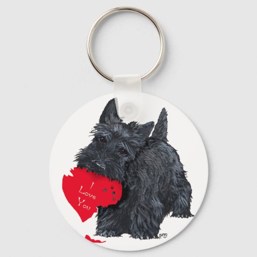Porte-clés Saint-Valentin Terrier Écossais (Recto)