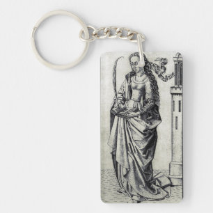 Porte-clés Sainte-Barbe et sa tour