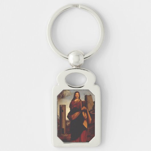 Porte-clés Sainte-Barbe Icône Sacrée Art Graphique (Devant)