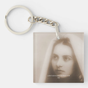 Porte-clés Sainte Bernadette Priez pour moi