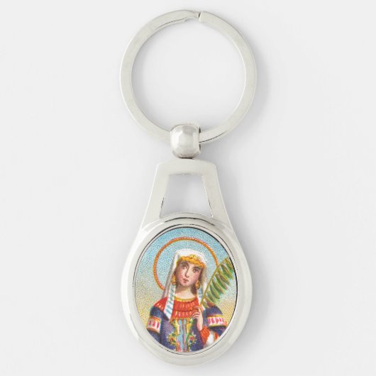 Porte-clés Sainte Catherine d'Alexandrie en robe égyptienne (Devant)