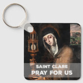 Porte-clés Sainte Claire Priez pour nous (Recto)