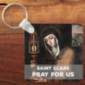 Porte-clés Sainte Claire Priez pour nous (Recto)