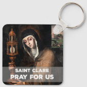 Porte-clés Sainte Claire Priez pour nous (Dos)