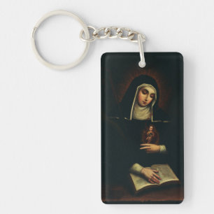 Porte-clés Sainte Gertrude la Grande bénédictine allemande