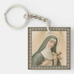 Porte-clés Sainte Rita de Cascia (M 015) Carré Acrylique