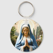 Porte-clés Sainte Vierge Marie priant au jardin #2 (Recto)