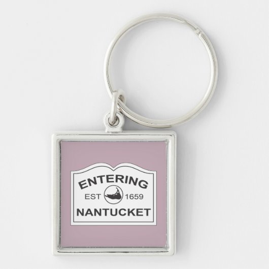 Porte-clés Saisie de sonnerie de Nantucket Signe blanc & Lave (Devant)