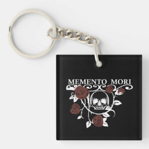 Porte-clés Saisir le Jour - Roses Rouges - Crâne Memento Mori