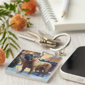 Porte-clés Saison de Noël de Bullmastiff (Devant Droit)