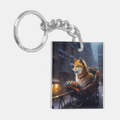 Porte-clés Saison de Noël de Shiba Inu (Devant gauche)