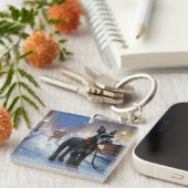 Porte-clés Saison de Noël des Schnauzer miniatures (Devant Droit)