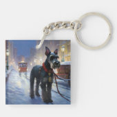 Porte-clés Saison de Noël des Schnauzer miniatures (Dos)