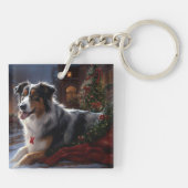 Porte-clés Saison de Noël du berger australien (Dos)