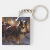Porte-clés Saison de Noël du Shetland Sheepdog (Dos)