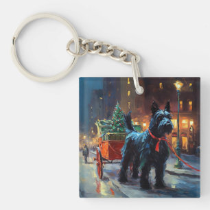 Porte-clés Saison de Noël du Terrier écossais