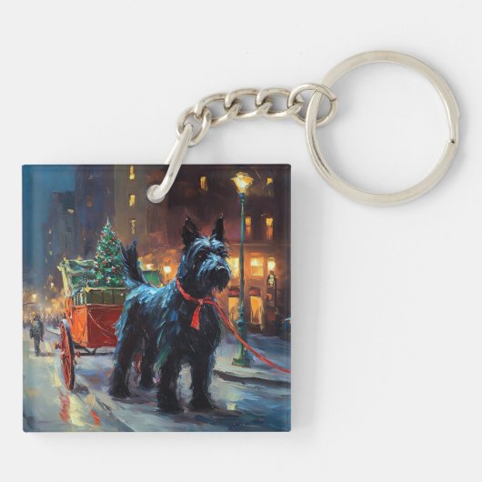 Porte-clés Saison de Noël du Terrier écossais (Dos)