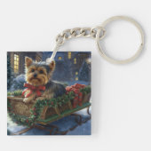 Porte-clés Saison de Noël du Yorkshire Terrier (Dos)
