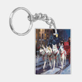 Porte-clés Saison de Noël Sibérienne Husky (Devant gauche)