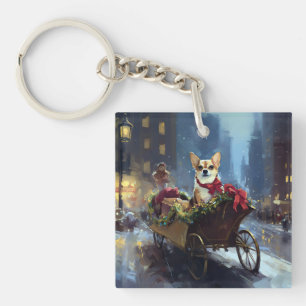 Porte-clés saison des fêtes de Noël de chihuahua