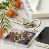 Porte-clés Saison festive de Noël beagle (Devant Droit)