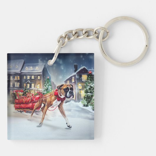 Porte-clés Saison Festive de Noël de Boxer (Dos)