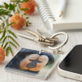 Porte-clés Saki à visage blanc (Devant Droit)