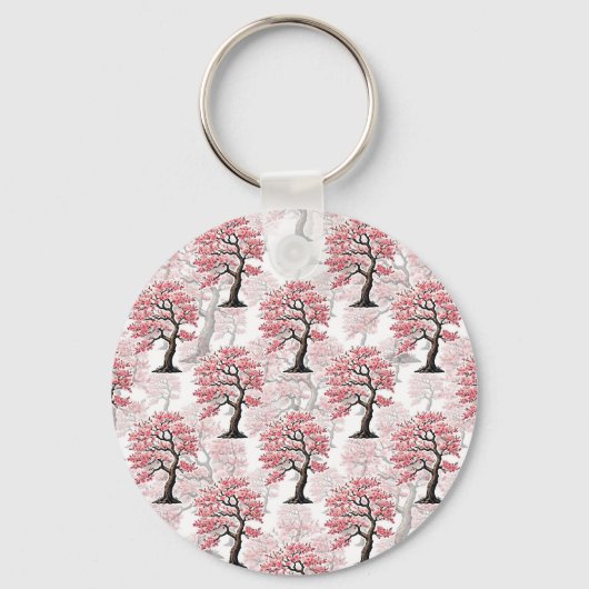 Porte-clés Sakura Rose Cherry Fleur Arbre Design (Recto)
